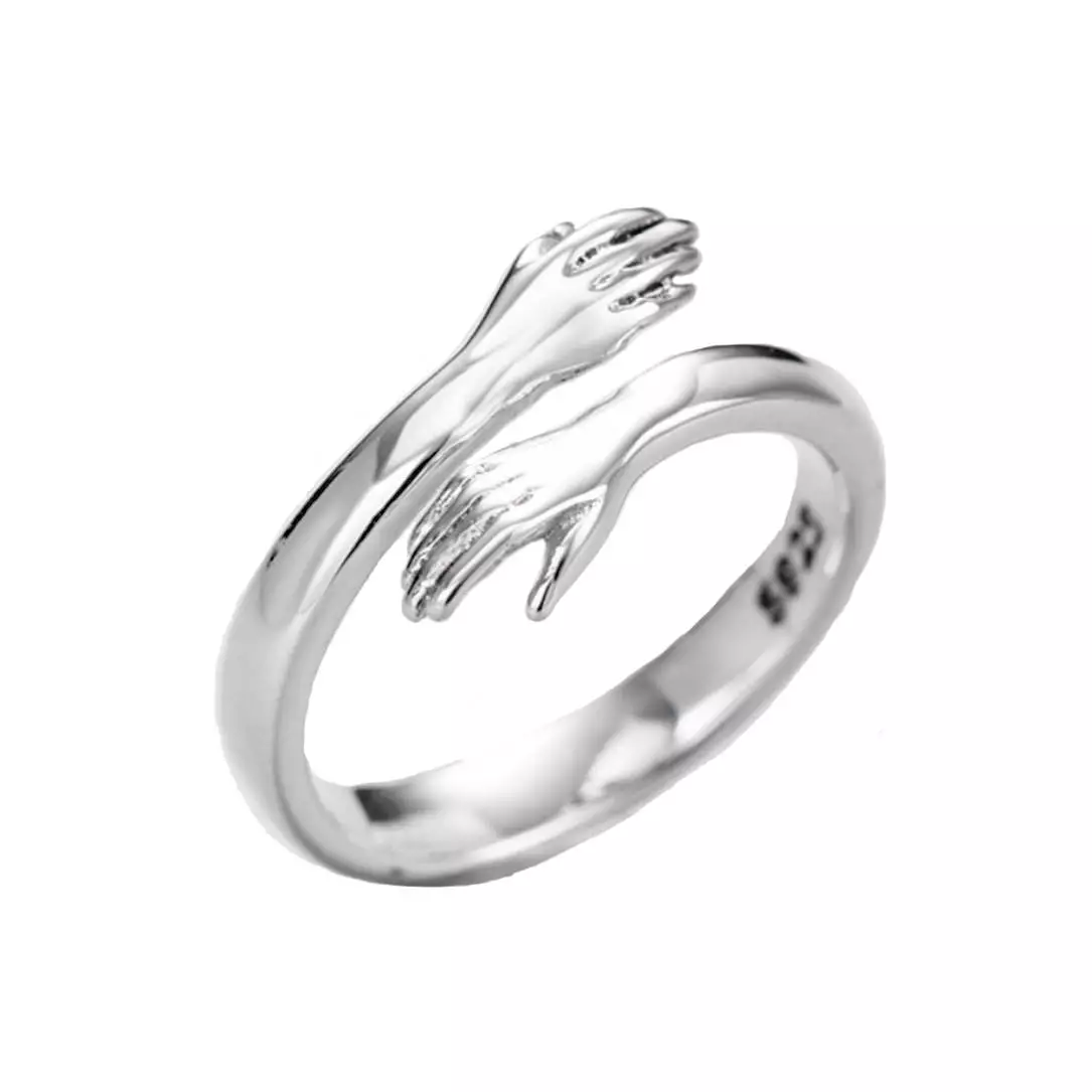 Hands ring silver online
