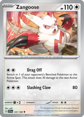 Zangoose 147/198 Uncommon | Scarlet & Violet | Pokemon Card | eBay
