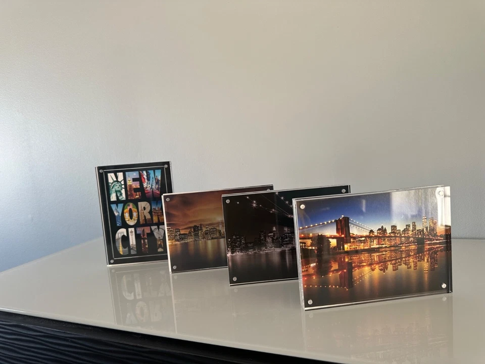 2 pack 4x6  Acrylic Photo Frame, Free Standing Magnetic picture frame , double  - Image 3 of 4