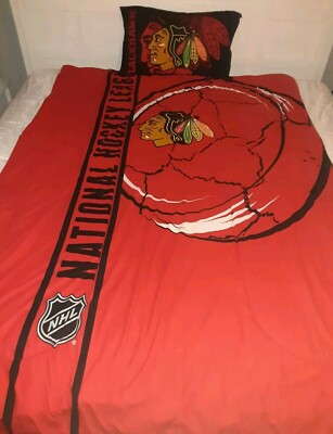 Chicago Blackhawks NHL Draft Twin 2 Pc Comforter Set (FLAW)