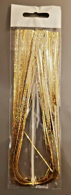 #ad #ad Disco Gold Magnum Flashabou 1mm 13 1 2quot; Fly Tying Lure Jig Tinsel Flash $5.40