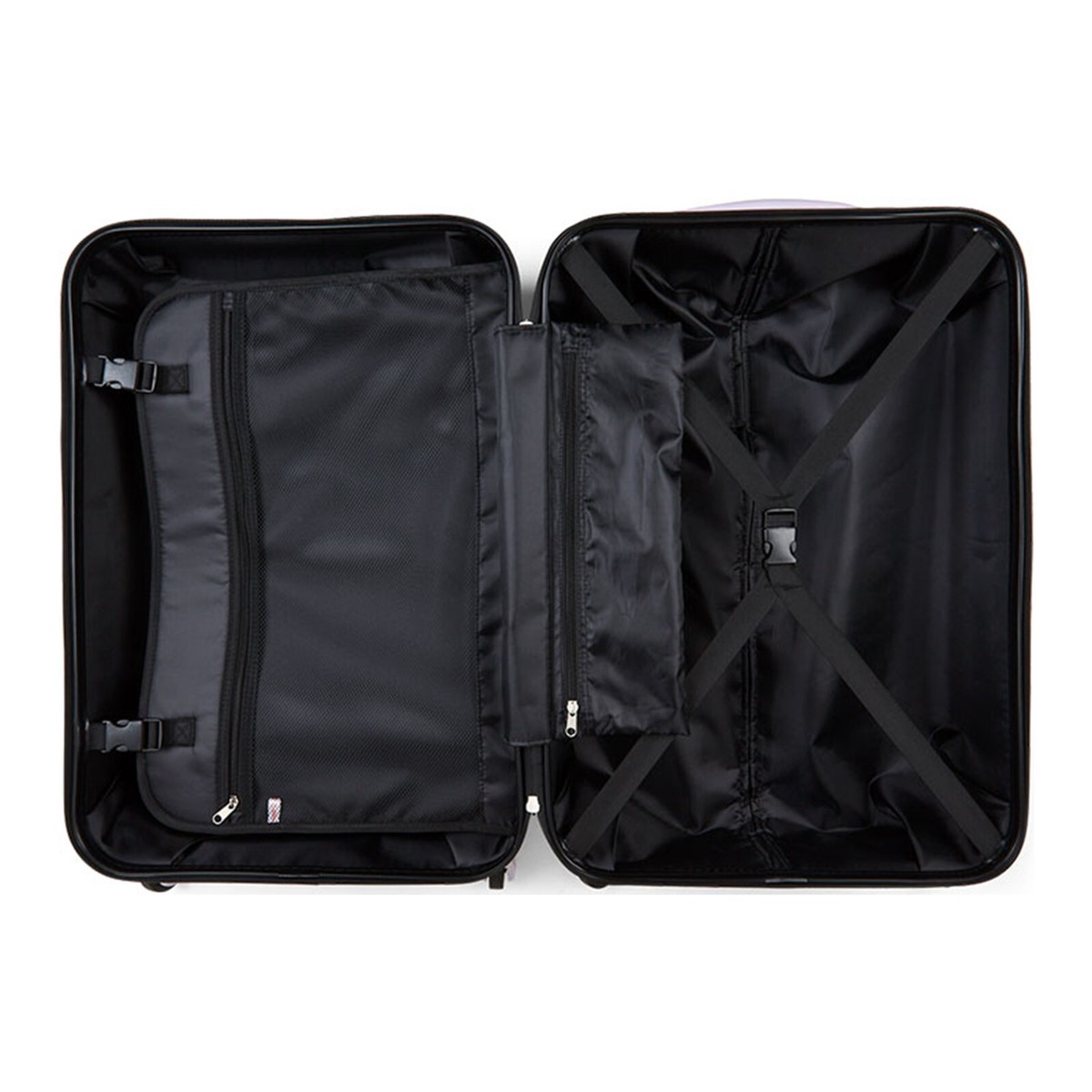 Sanrio Kuromi Suitcase 59L Dial Lock Black Purple Embossing Travel