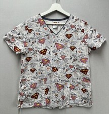Women's DC Comics Supergirl Scrub Top Vet Nurse Doctor Size Medium