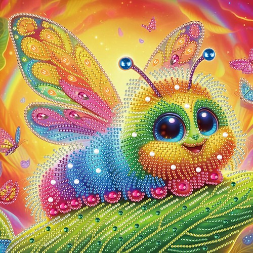 5D DIY Partial Special Shaped Drill Diamond Painting Funny Bug Decoration - Photo 9/36