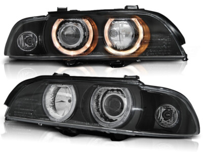 Xenon Angel Eyes Scheinwerfer Set für BMW 5er E39 BJ 09/95-06/03 Schwarz RHD/LHD