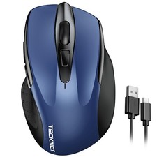 TECKNET Rechargeable Wireless Mouse, 2.4G Silent Mouse, Quiet Click, 6 Adjust...