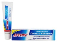 Secure - Denture Adhesive Waterproof Zinc Free - 1.4 Oz. Formerly Secure Denture on sale Secure - Denture Adhesive Waterproof Zinc Free - 1.4 Oz. Formerly Secure Denture on sale