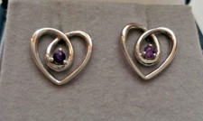 Amethyst Gemstones Beautiful 925 Sterling Silver Ladies Girls Stud Earrings NEW