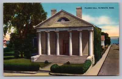 Plymouth Massachusetts Pilgram Hall Museum Indian Implements Postcard Vtg B5