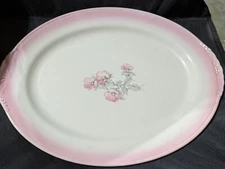 Vintage Homer Laughlin Nautilus Pastel Floral Platter - Large 15.25"