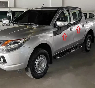 CAPPAFE Door Molding Trim Body Kit Matt Black ABS For Mitsubishi L200 2015-2018