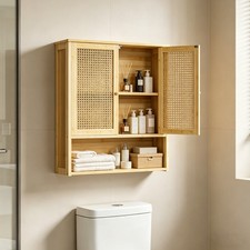 Bathroom Cabinet Wall Mounted Storage Medicine w Doors Shelves Over The Toilet