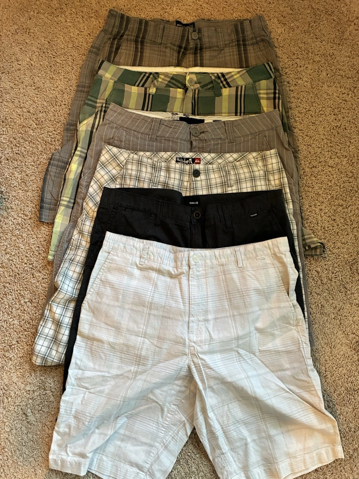 Quiksilver Nautical Hurley Calvin Klein BKE Lot Of 6 Men’s Shorts Size 33/34