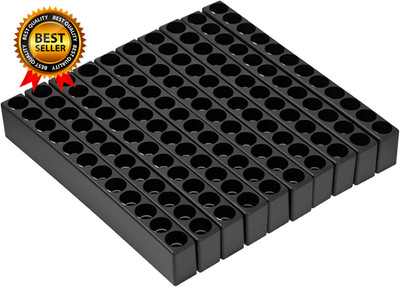 12 Holes Hex Bit Holder 10 Pcs 1/4 Inch Bit Organizer, Black Plastic Drill