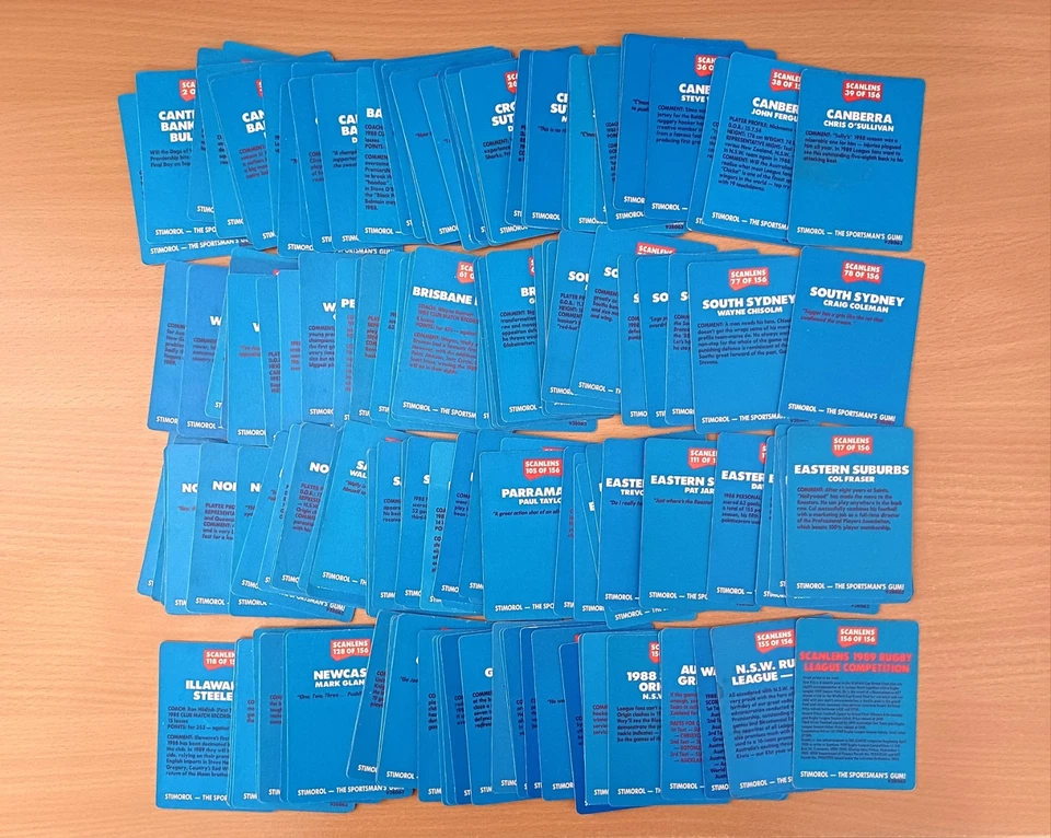 1989 Scanlens Stimorol rugby league complete 156 card set NRL bulk lot - image 3 of 4