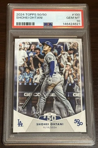 2024 Topps Shohei Ohtani 50/50 Iconic HR #50 Card #100 PSA 10 Gem Mint Dodgers