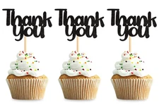 36 Pack Thank you Cupcake Toppers Thank You Cupcake Picks for Birthday Annive...