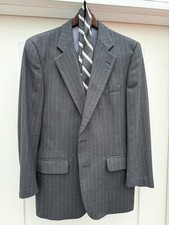 Kilgour French & Stanbury Gray Flannel Wool Suit Vintage 40R Custom Made In USA