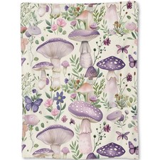 Purple Vintage Flannel Blanket - Butterfly Whimsical Throw,Whimsical Gifts fo...