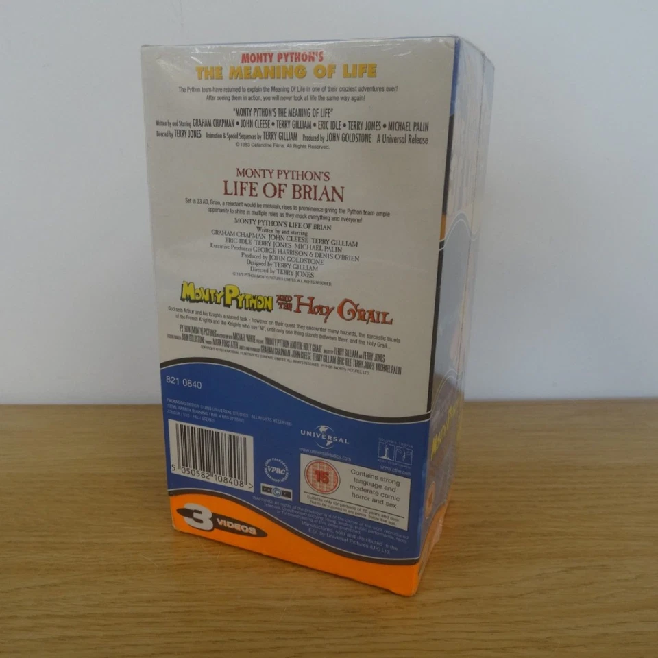 New Monty Python VHS Box Set 3 Videos The Meaning of Life Brian and Hol - Image 2 of 2