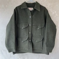 Vintage C.C. Filson Mackinaw Cruiser Jacket Mens L Green Heavy Virgin Wool USA