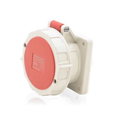 CEE-Starkstrom-Einbausteckdose Gerade 16A 400V 6h IP67 5-polig (3P+N+E)