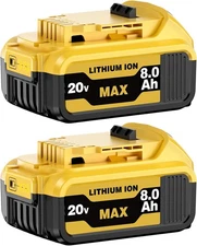 2PCS 8000mAh Replace for Dewalt 20V Max Battery 20V Lithium-ion DCB207 DCB208