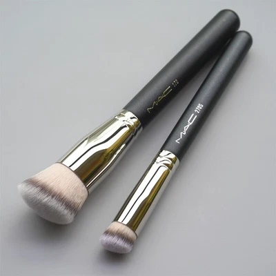 MAC 170 /270S Foundation Concealer Brush Synthetic Fibre Blending Brush 2 Pc Set - Imagen 1 de 4