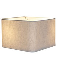 16x16x10 Rounded Corner Hardback Shallow Square Drum Lampshade Textured Oatmeal