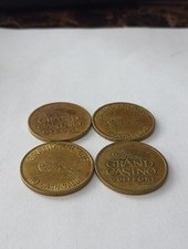 4 GRAND CASINO GULFPORT, MS. ARCADE LOGO TOKENS GREAT FOR ANY VINTAGE COLLECTION