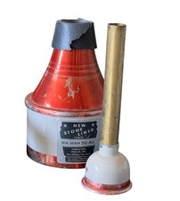 Humes  Berg Stone Lined Wa-Wah Du All Mute For Brass Instruments Red White VTG