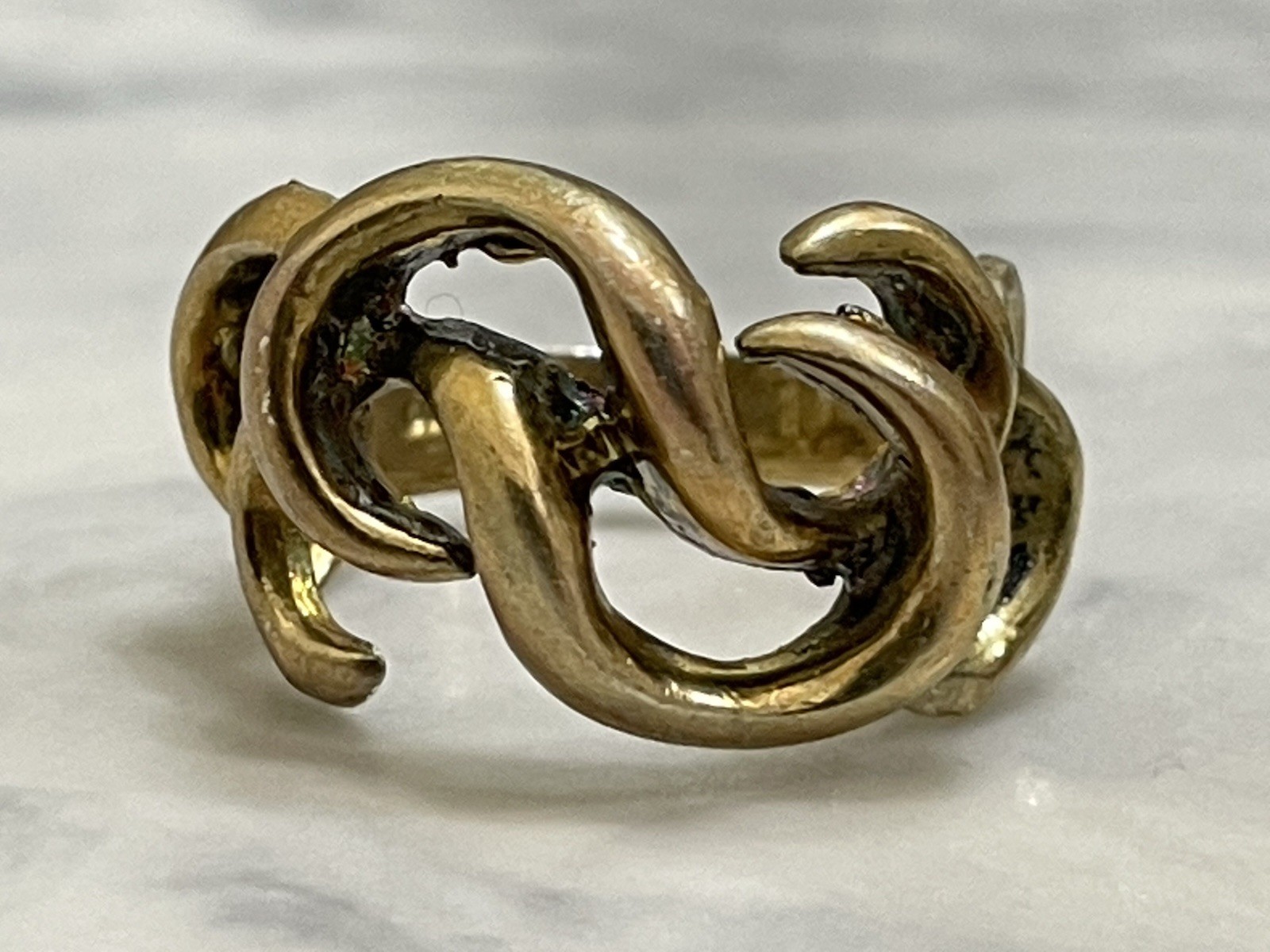 Sterling Silver Abstract Wave Statement Ring Size… - image 4