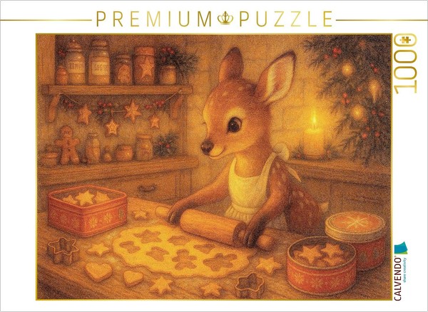 Calvendo Puzzle Rehlein Bakes Christmas Magic | 1000 Pieces, Finished Size 25.2-image