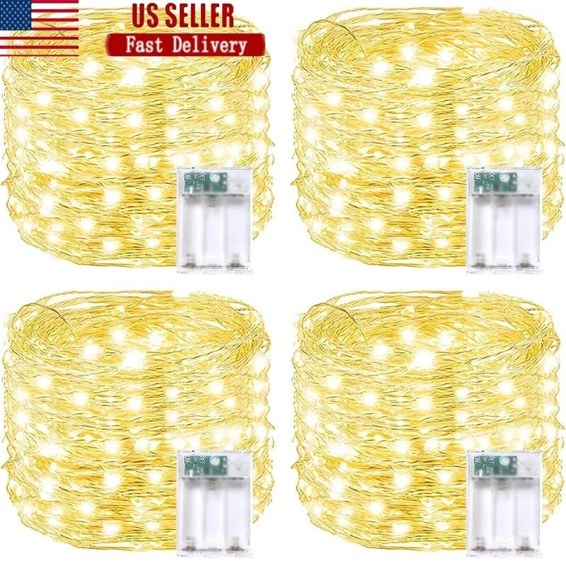 Battery Operated LED Fairy Lights String Waterproof Timer Indoor Outdoor Decor