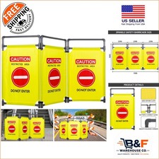 High Visibility 5.8FT 3-Panel Safety Barricade   Foldable PVC Crowd Control Gate