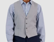 Calvin Klein Men's Gray Slim-Fit Wool Infinite Stretch Suit Vest Size M