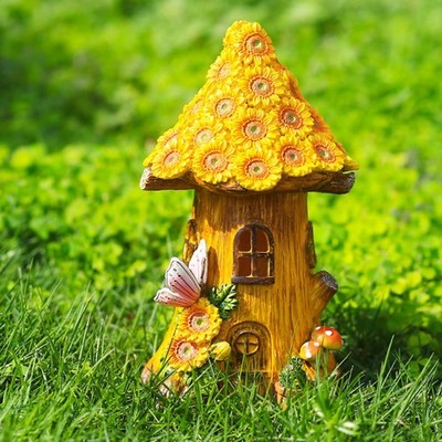 Mini Solar Flower Cabin Figurine Lampe Home Outdoor Garten Pfad Rasen