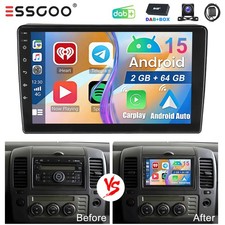 DAB+ Android 15 Autoradio 2+64G Carplay GPS +KAM Für Nissan Navara D40 2006-2012