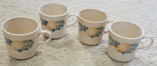 Set of 4 - Corning  Coffee/Tea Mugs Cups – ABUNDDANCE Fruit Pattern, 8 Oz, USA