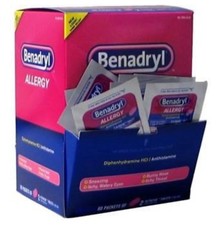 Allergy Support Tablets   Benadryl, 60 Packets 2 Tablets Each 