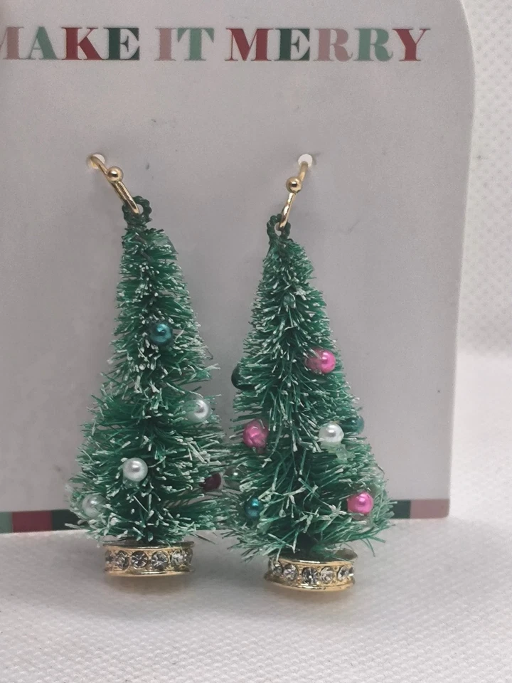 Christmas Tree Earrings – Festive Holiday Jewelry Nickel Free Cute Xmas Gift NEW - Image 3 of 4