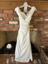 NWT! David’s Bridal Soft White Tea Length Satin Size 14