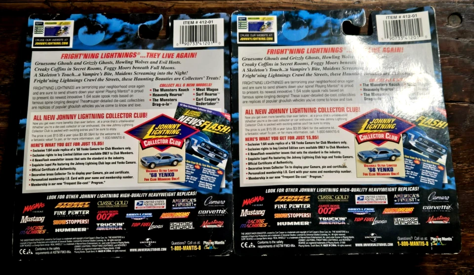 2 литые модели Johnny Lightning Frightning The Munsters Koach + Heavenly Hearse новые из старых запасов - Изображение 2 из 4