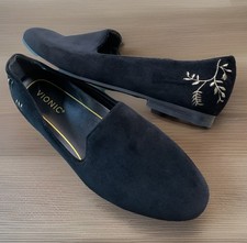 Vionic Shoes Size 9 Willa Black Velvet Flat Slip-On Comfort