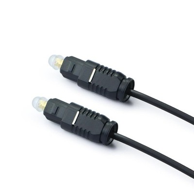 Toslink Audio Digital Glasfaser Kabel 2m Optisch Sound Hifi Optic Fiber Schwarz