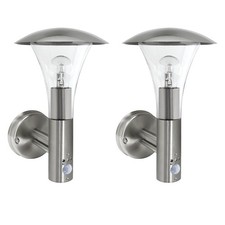 Set of 2 Outdoor PIR Motion Sensor Security Wall Lights IP44 Porch Lamp