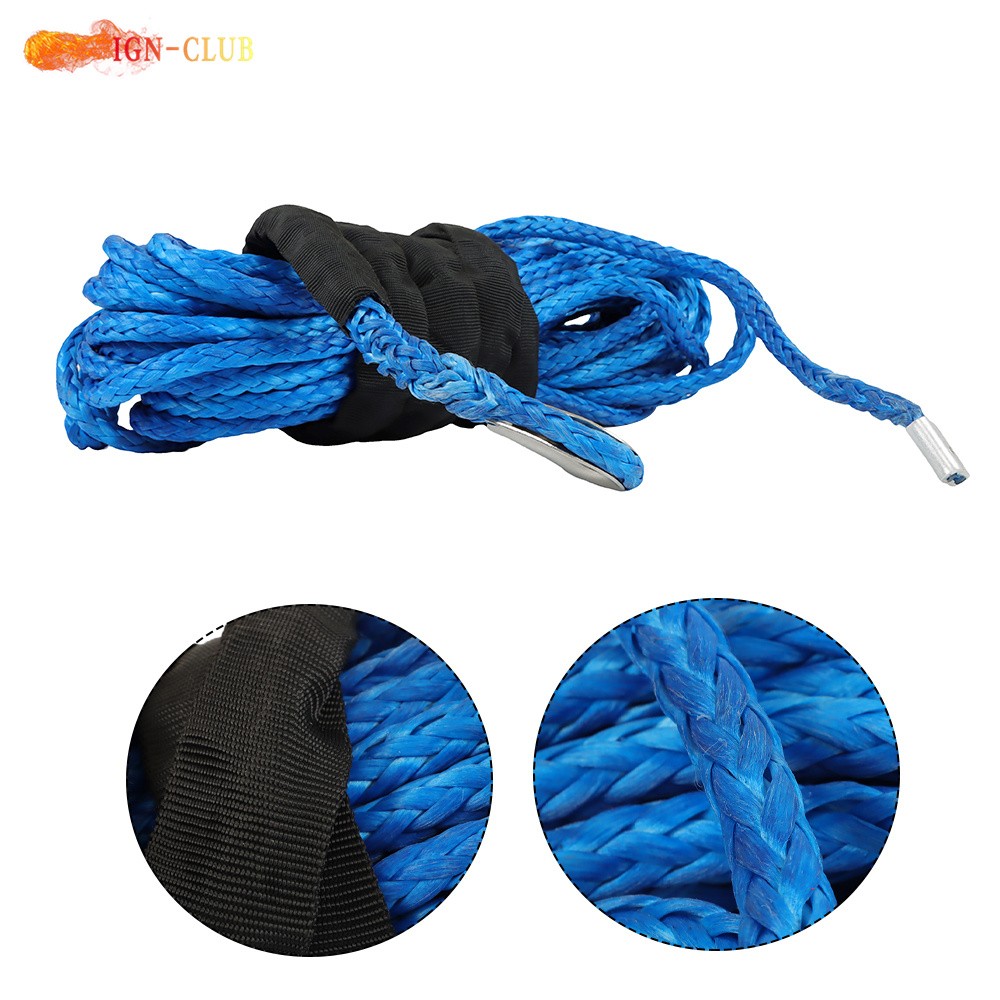 5/16"x50' 12000LBS Synthetic Winch Rope Line Recovery Cable w/Sheath For UTV ATV