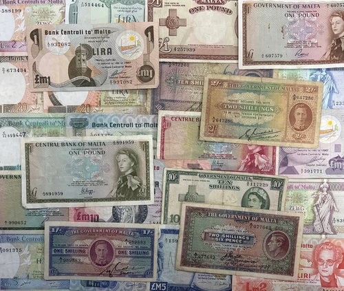 MALTA BANK NOTES - CHOICE OF STYLE & NOTE - MALTA