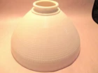 VINTAGE~~10" MILK GLASS~~WAFFLE EDGE TORCHIERE LAMP SHADE