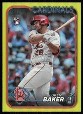 2024 Topps Series One Yellow Foil Luken Baker Rookie Cardinals #207